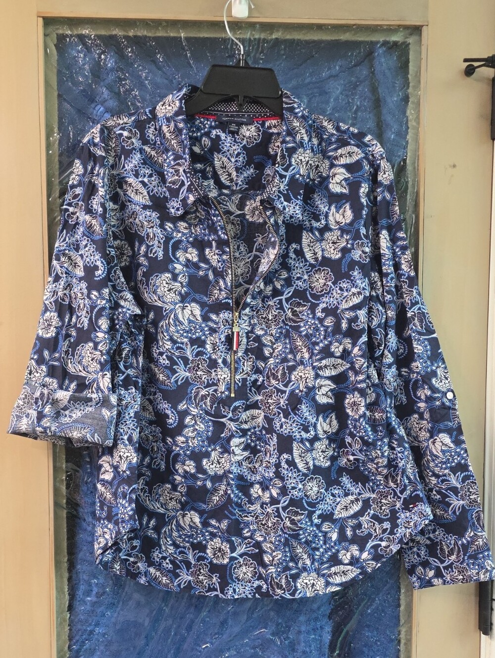Tommy Hilfiger Navy Blue Floral Print Shirt